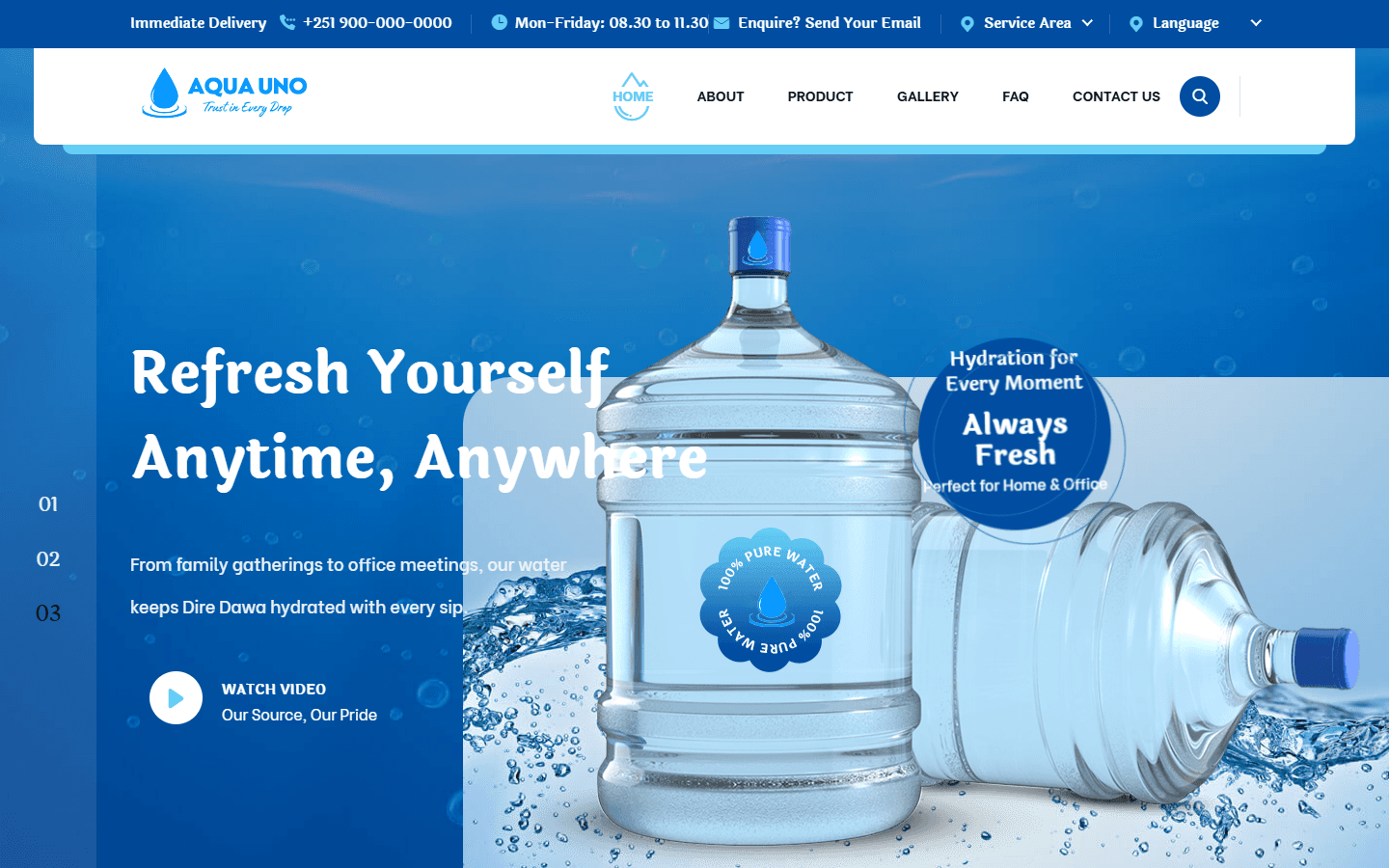 Aqua Uno website